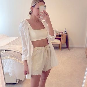 NWOT free people cream linen short
